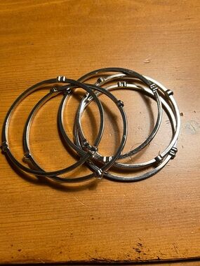 Stacked Silver Bangle Bracelet Set